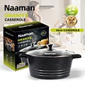 24cm die-cast casserole with glass lid induction cooker cookware cooking pot non-stick coating non stick